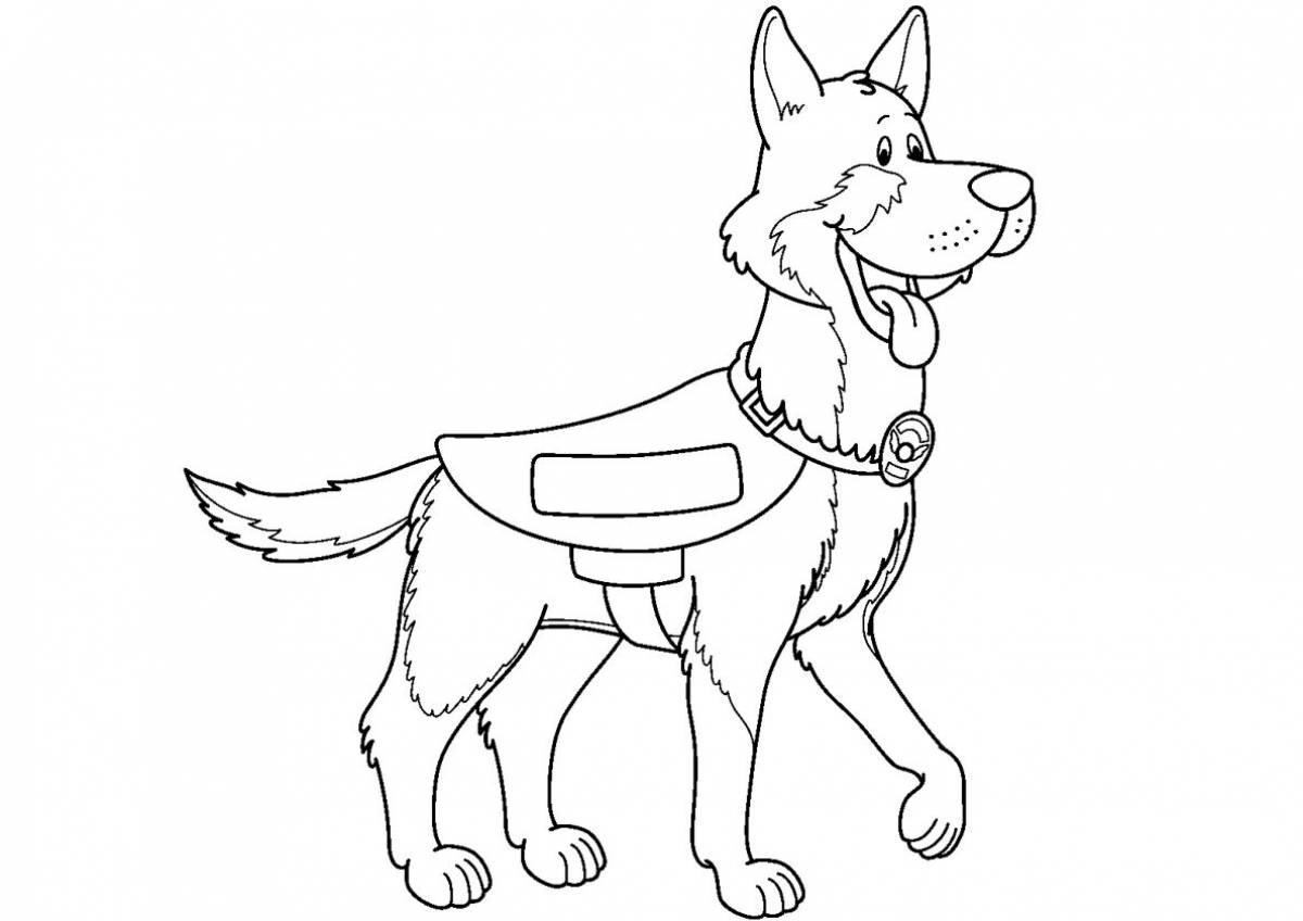 Coloring page attractive fiery dog