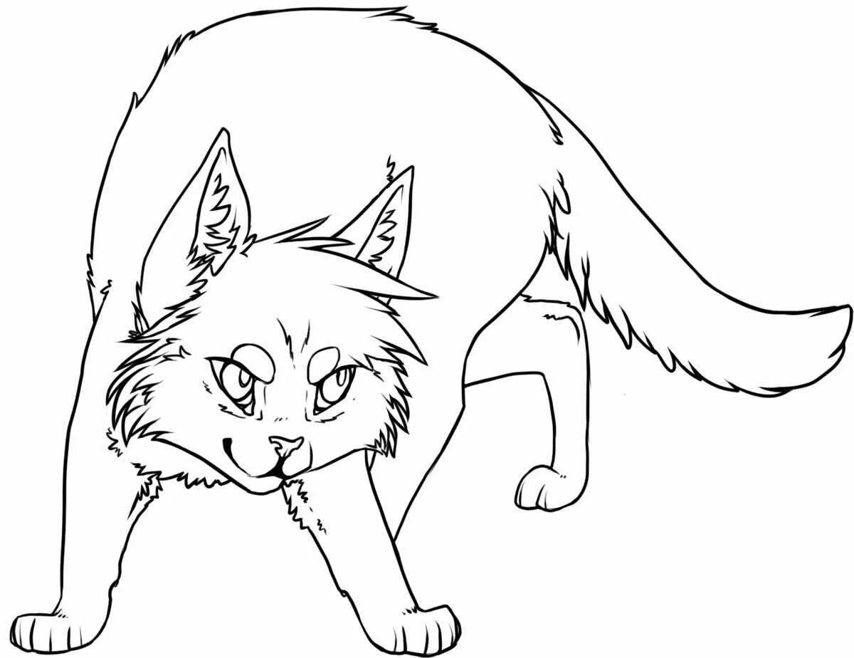 Coloring page cheerful beach cat