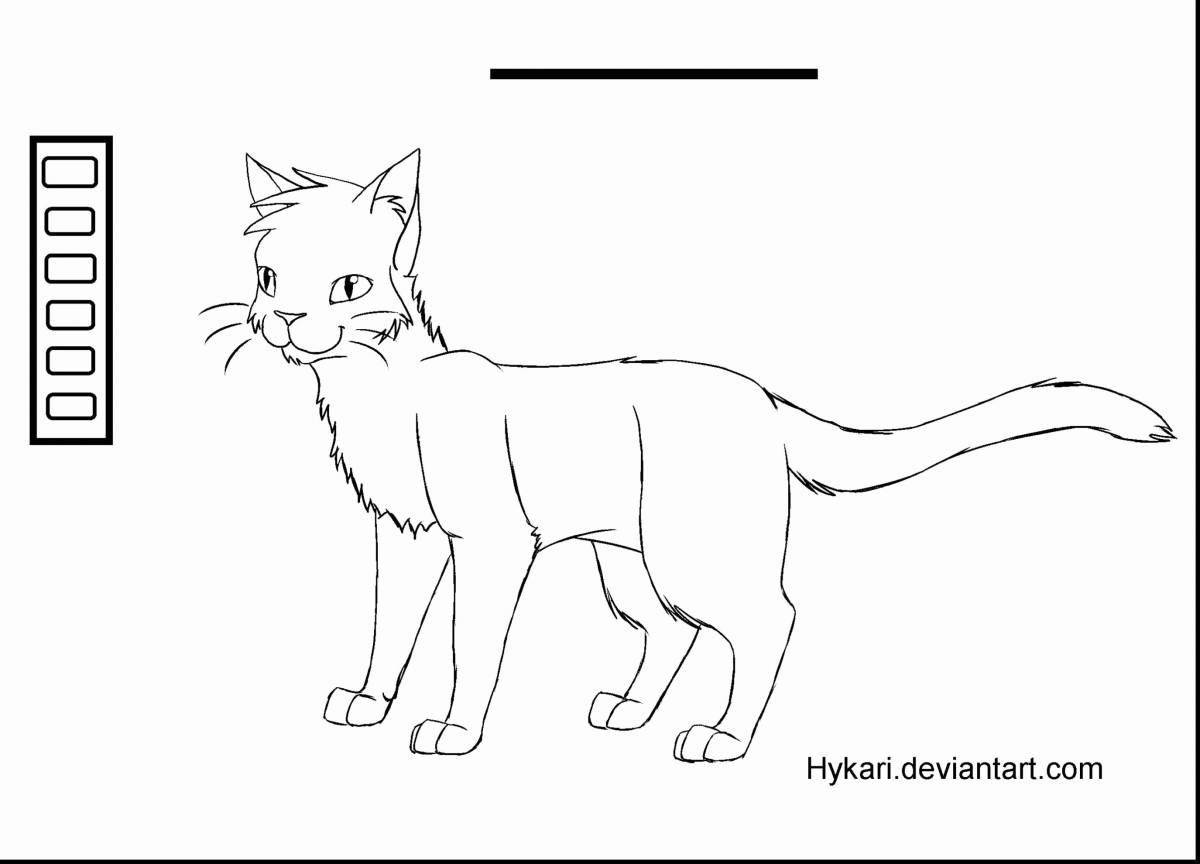 Silly beach cat coloring page