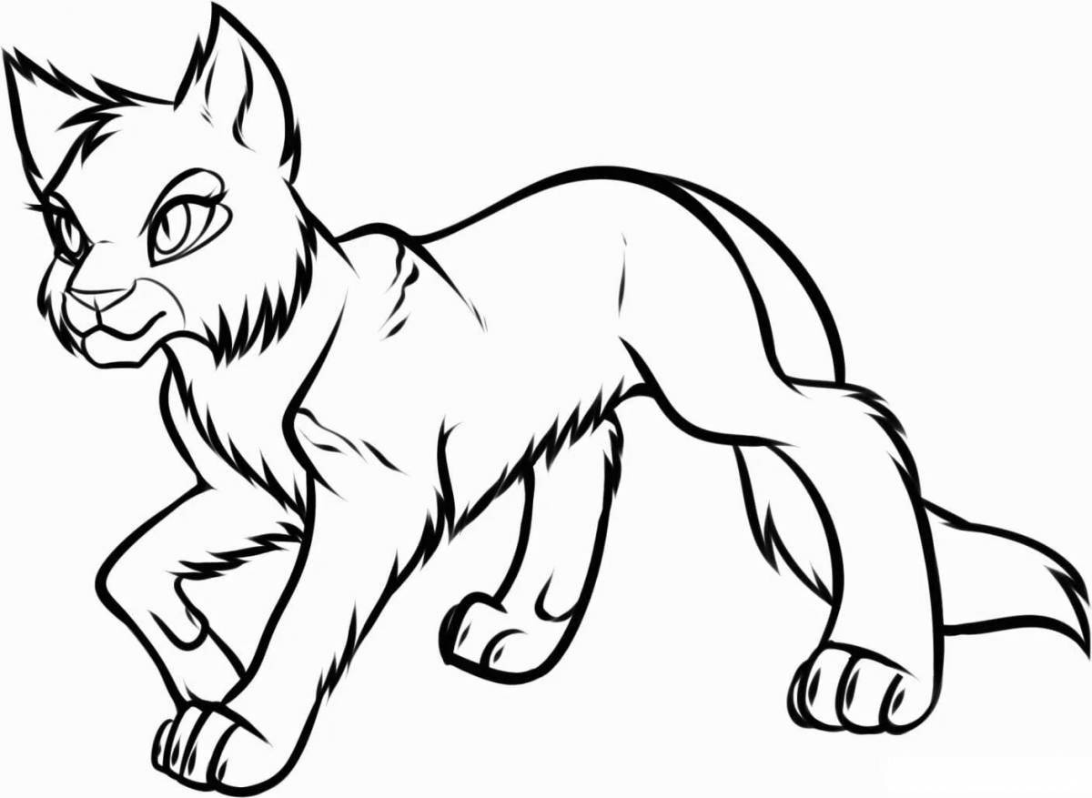 Animated beach cat coloring page