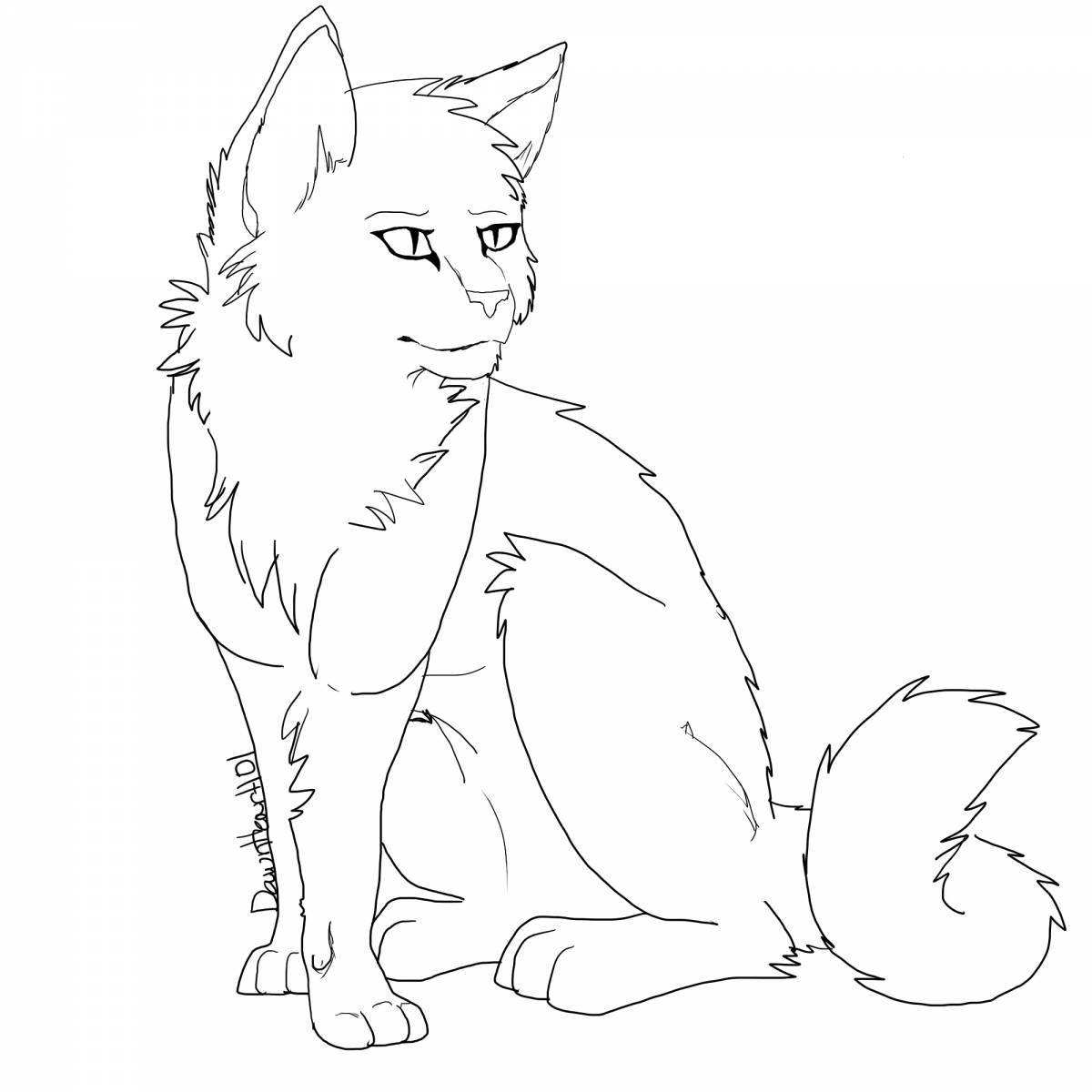 Adorable beach cat coloring page