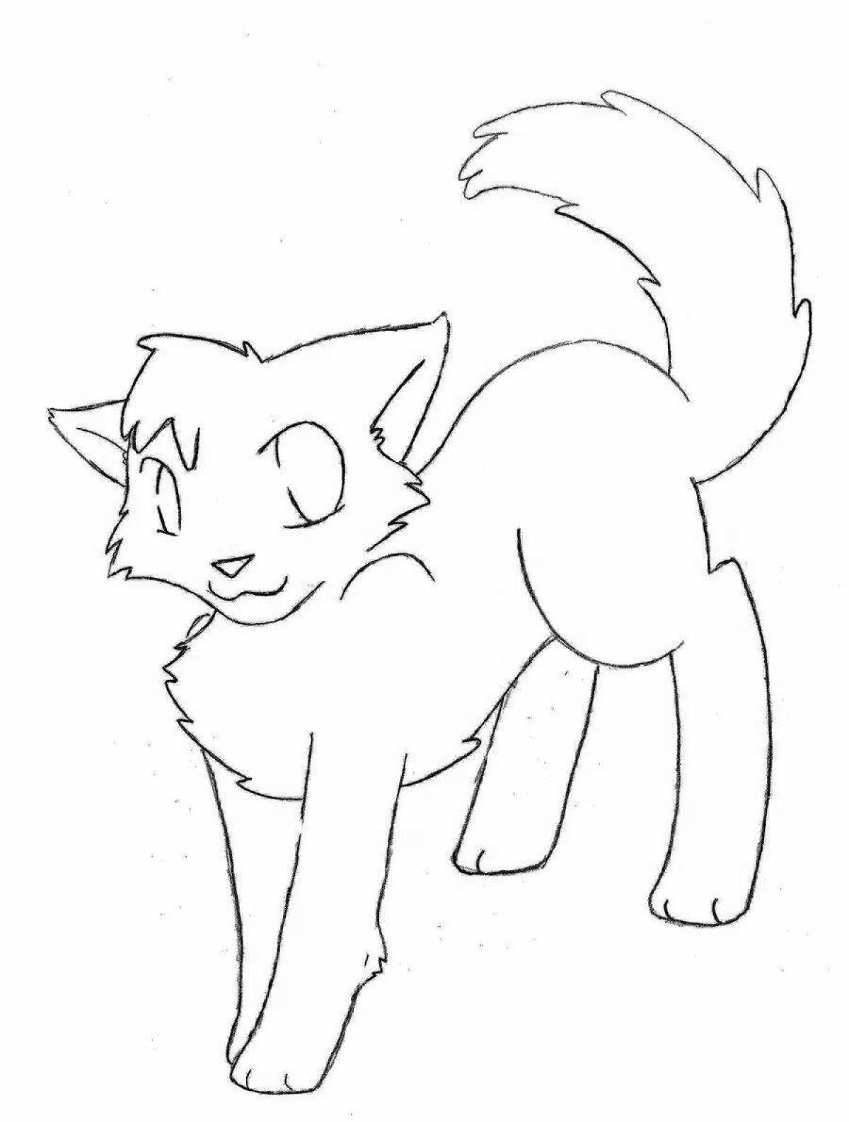 Coloring page grinning beach cat