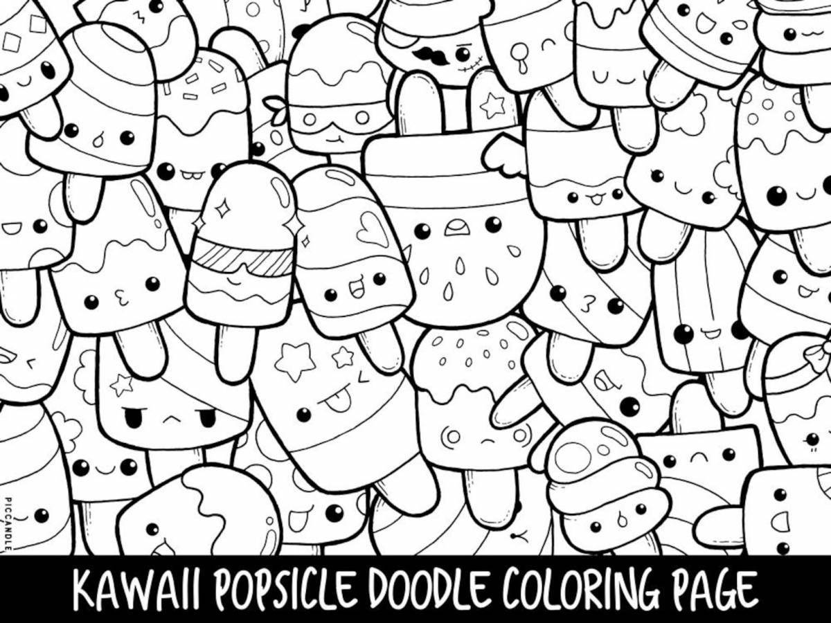 Fabulous kawaii coloring page