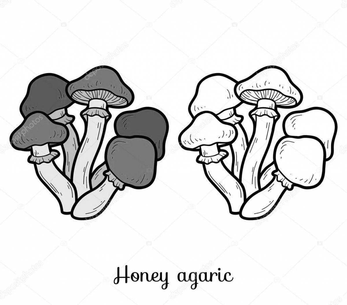 Photo Bright mushroom false coloring