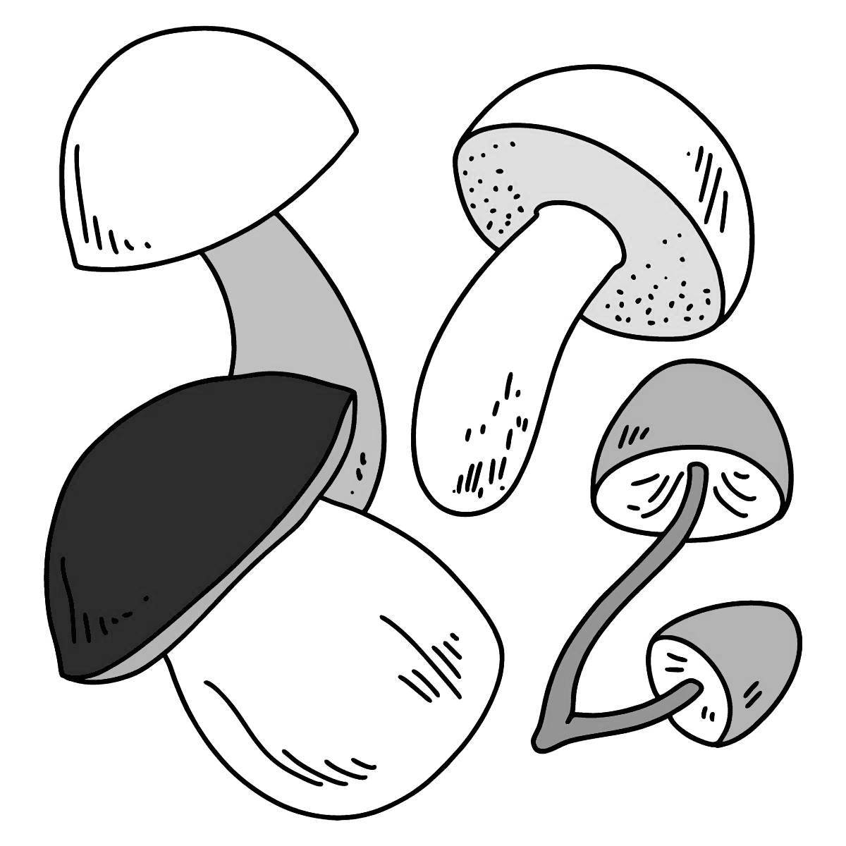 Playful honey agaric false coloring page