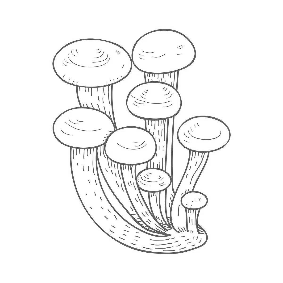 Photo Sparkly mushrooms false coloring page