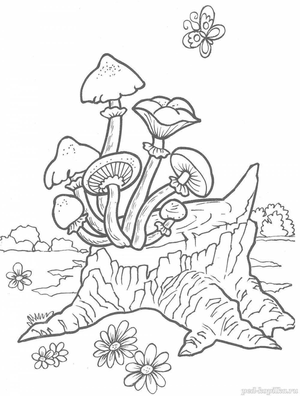 Photo Fantastic honey mushroom false coloring