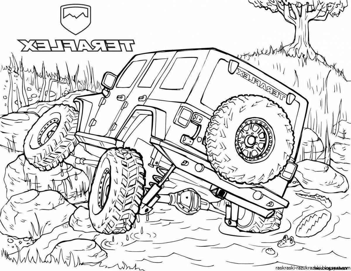Exquisite SUV coloring page