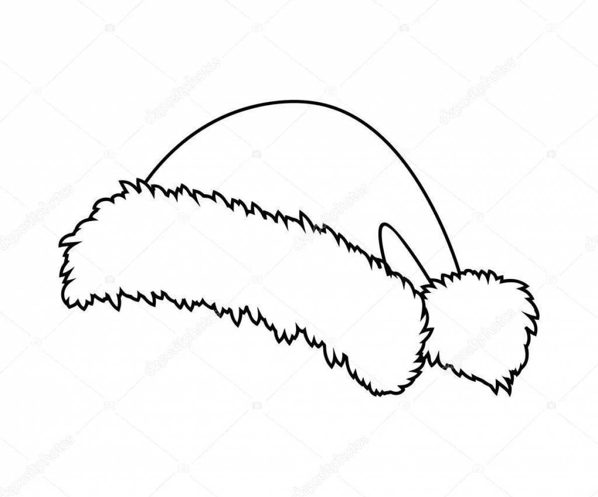 Coloring page festive Christmas hat