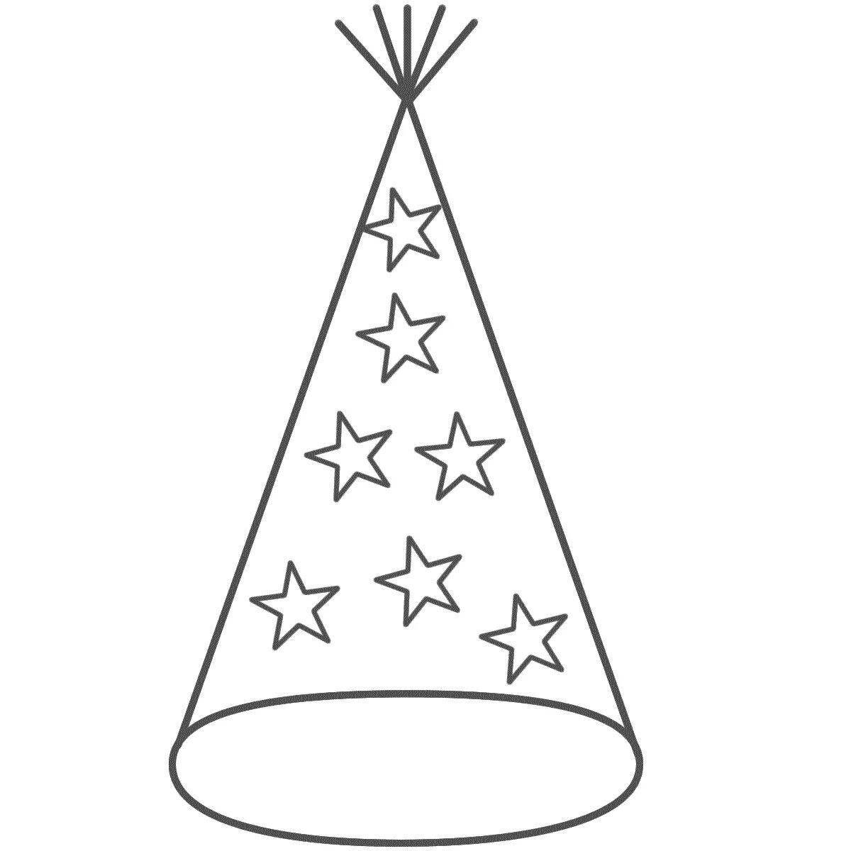 Coloring page playful christmas hat