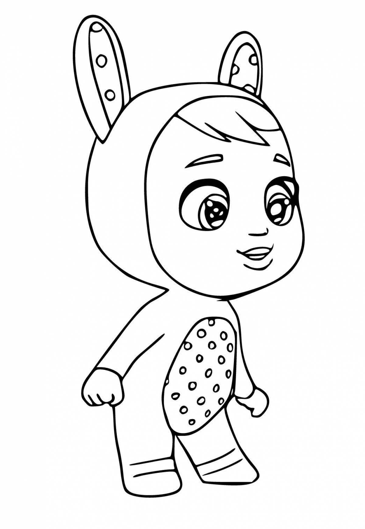 Sweet bunny doll coloring