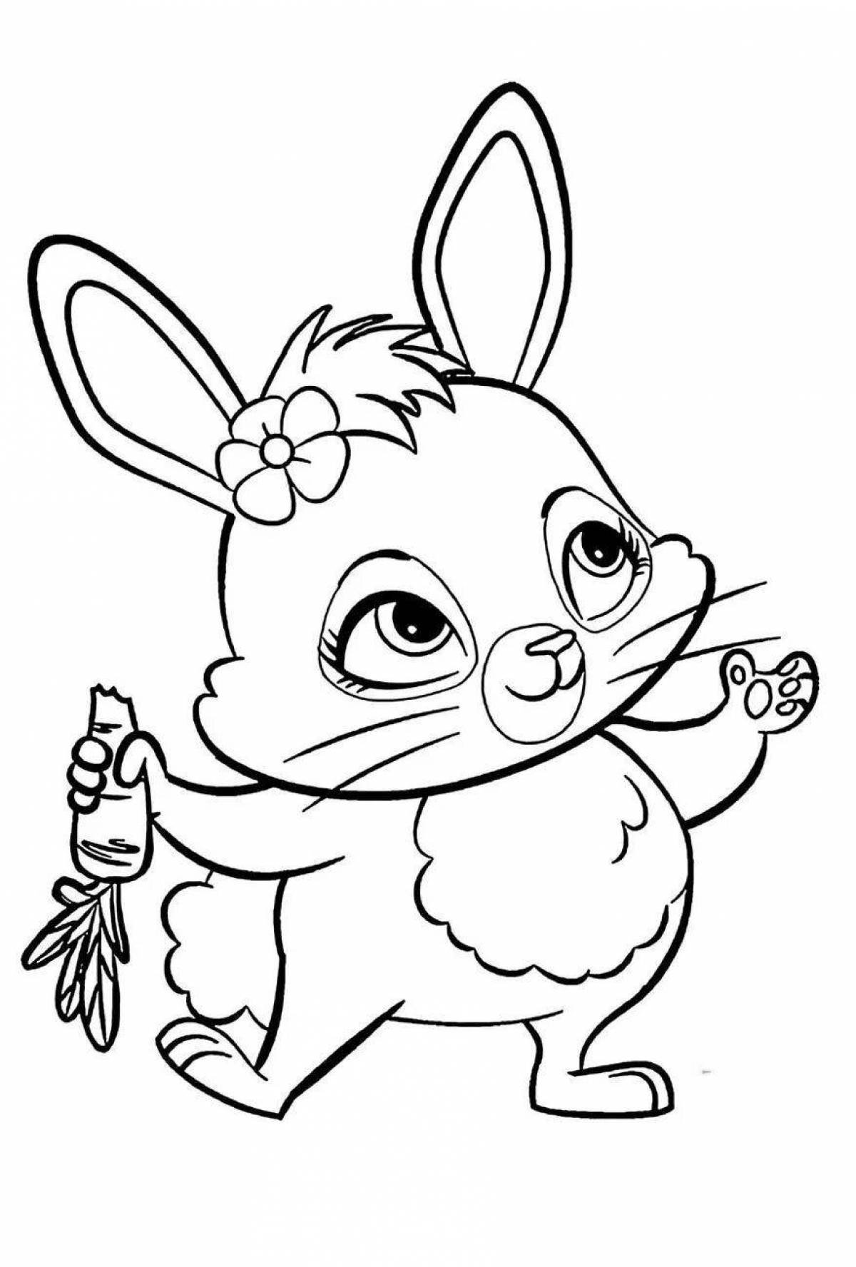 Furry bunny doll coloring book