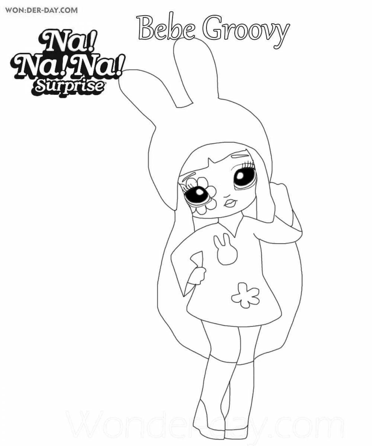 Snuggly coloring page bunny doll