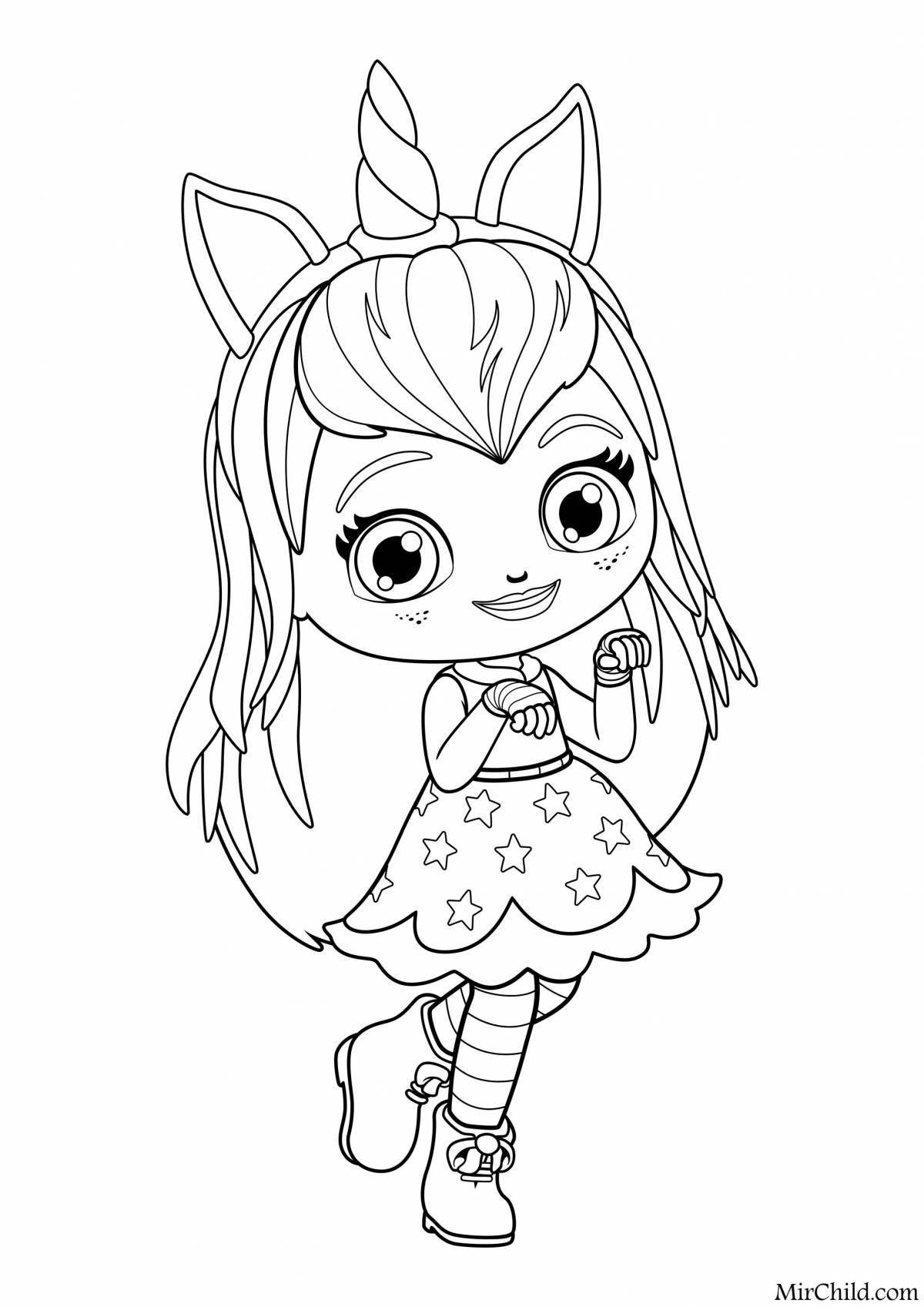 Huggable coloring page bunny doll