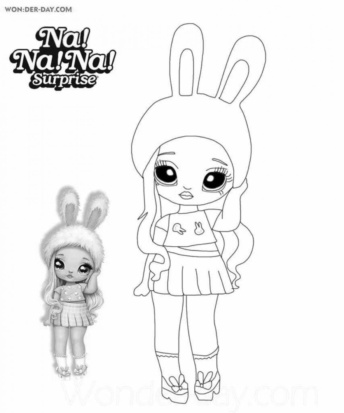 Pretty coloring page bunny doll