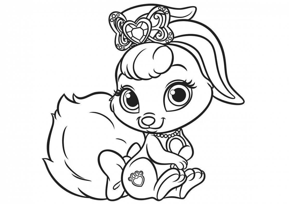 Snuggled coloring page bunny doll