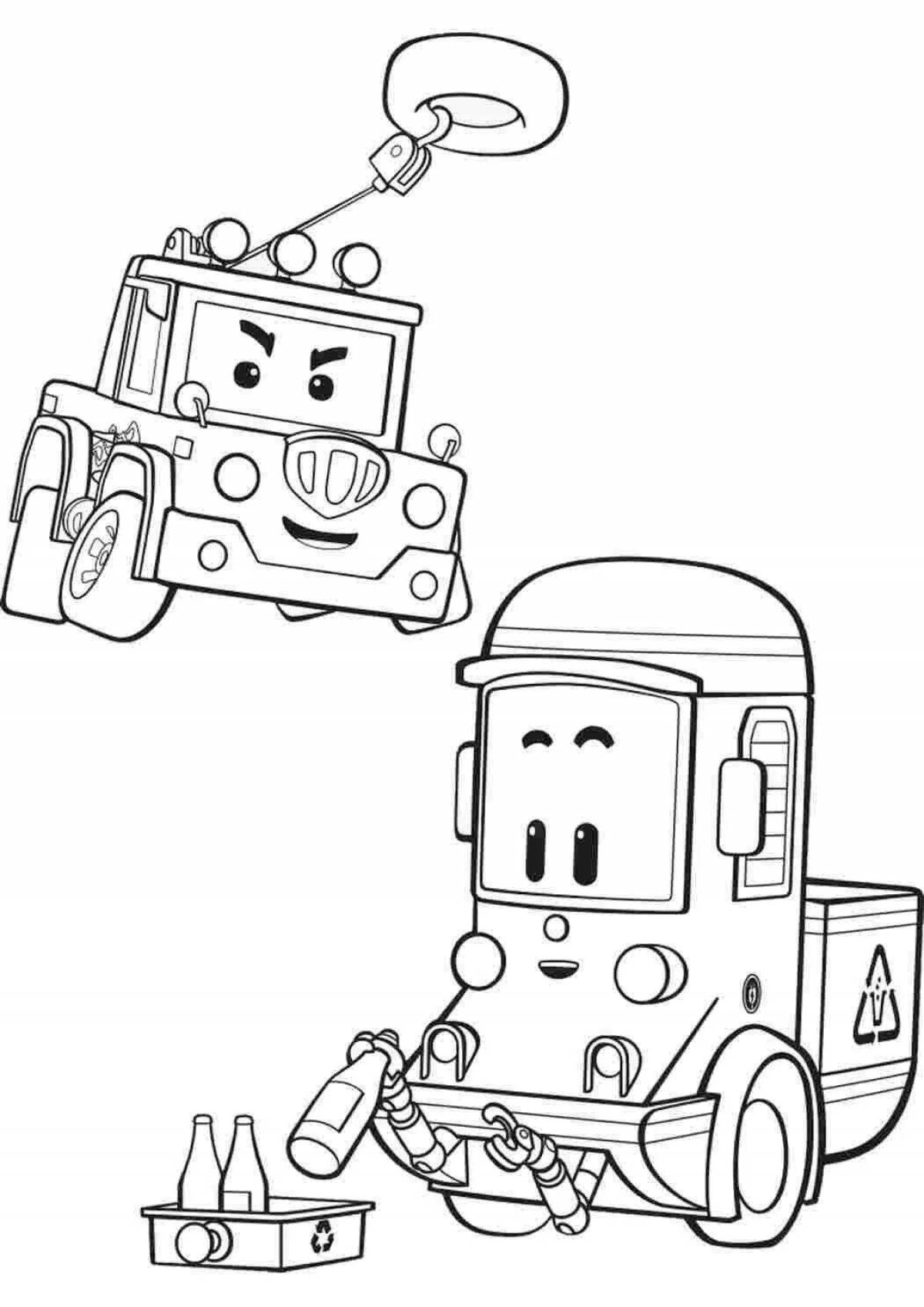 Coloring book funny mark robocar