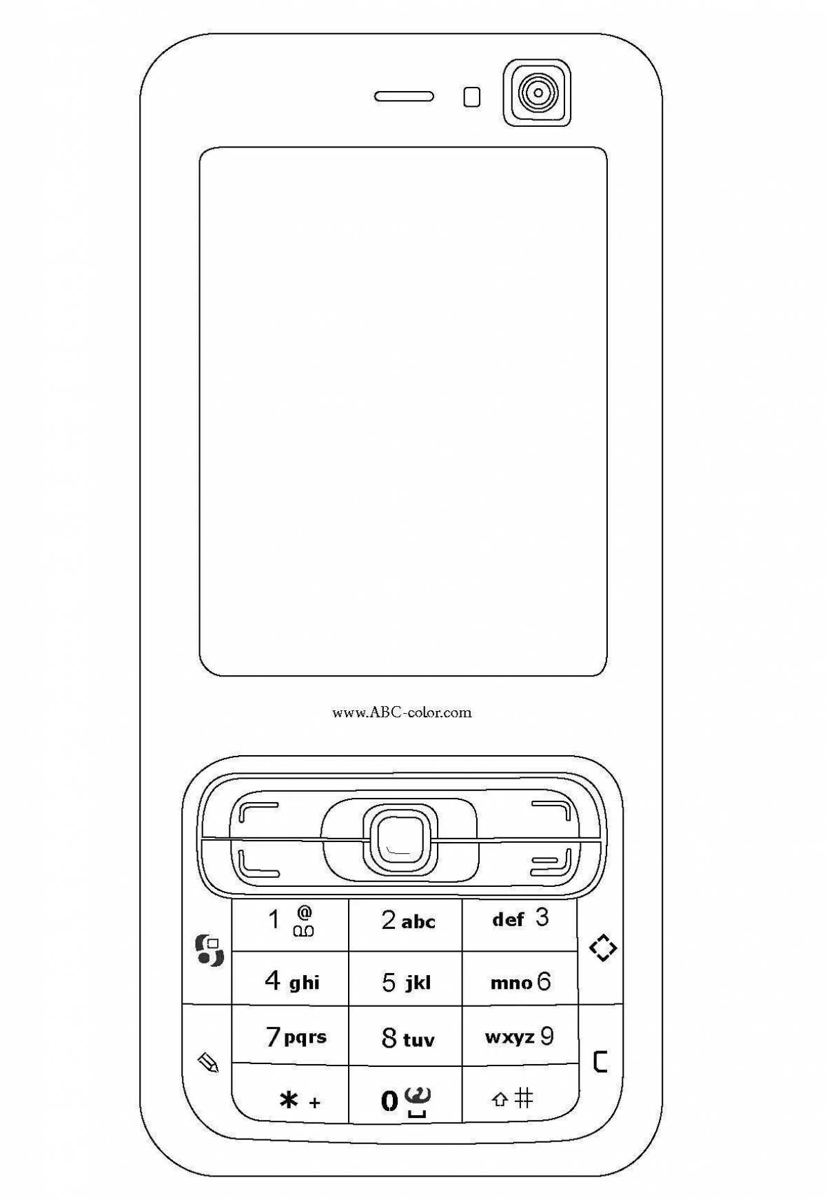Bright phone coloring page