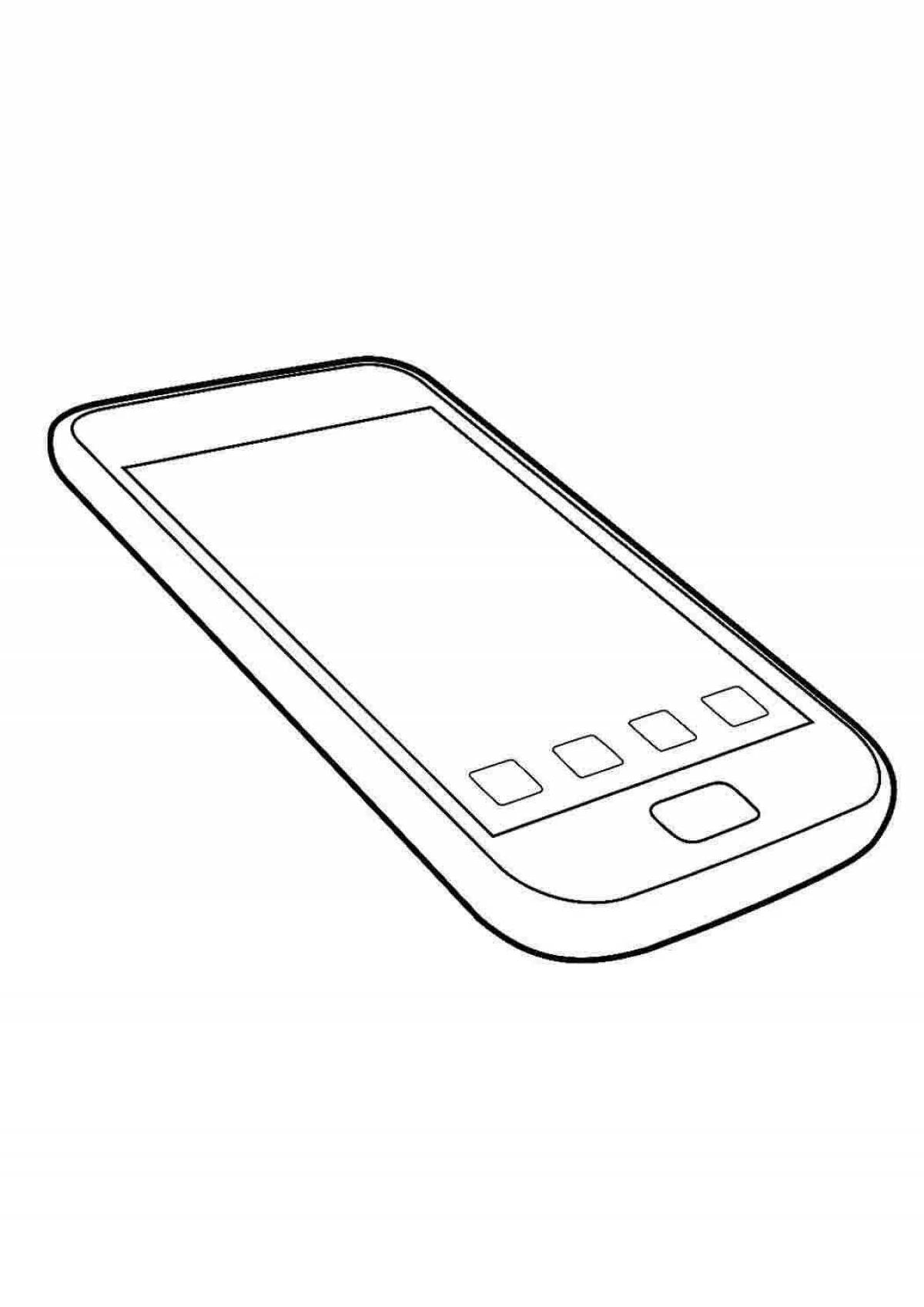 Fun phone coloring page