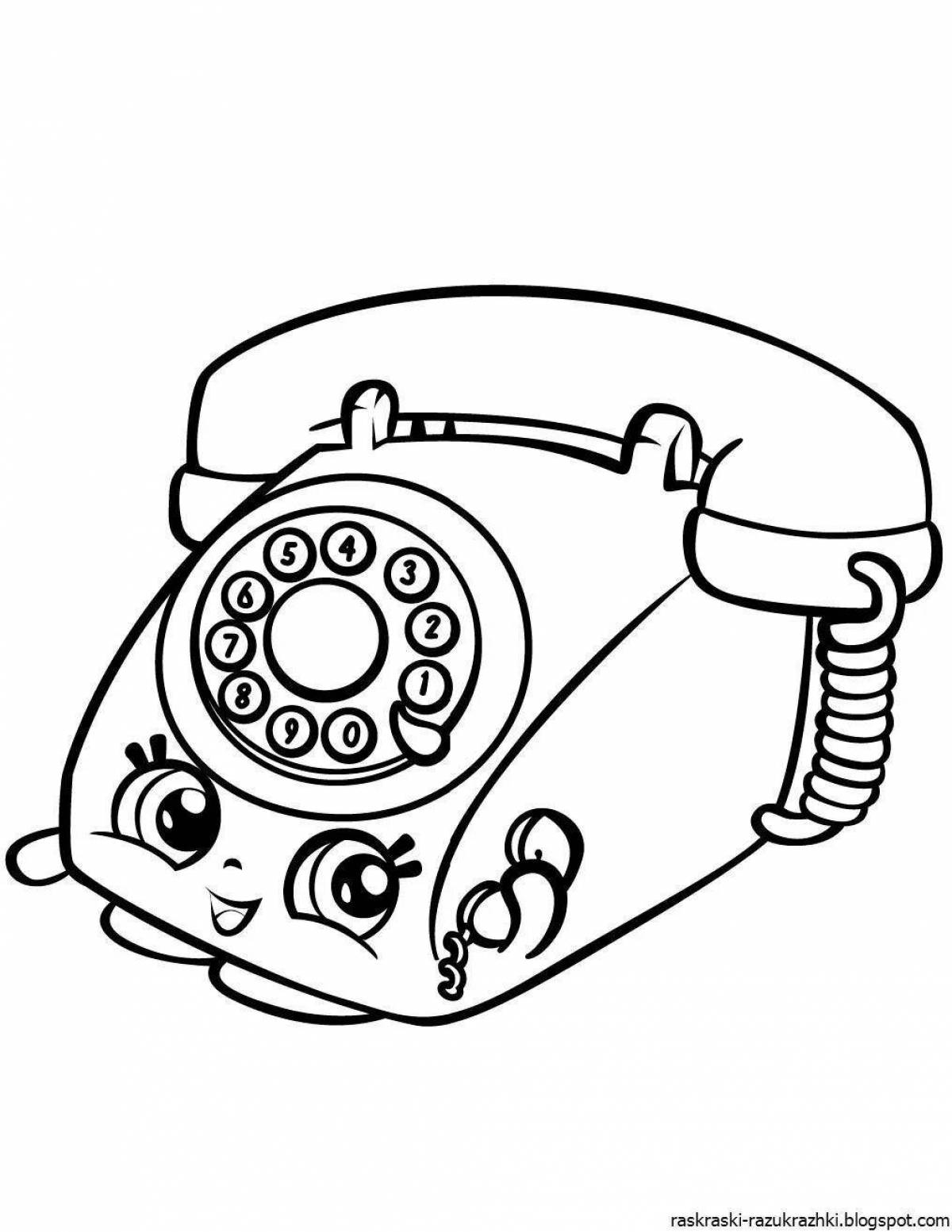 Charming phone coloring page