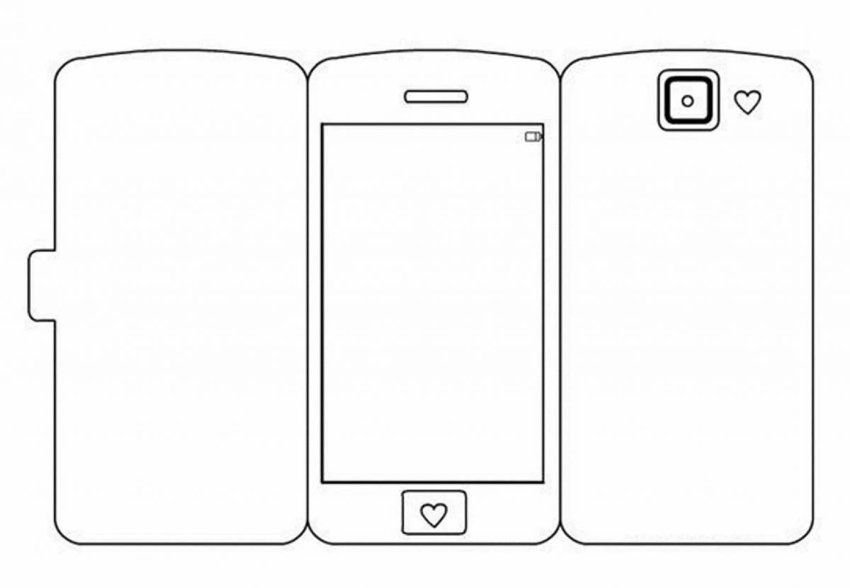 Цветная светящаяся страница раскраски телефона