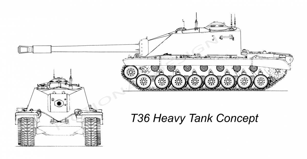 Раскраска славный американский танк