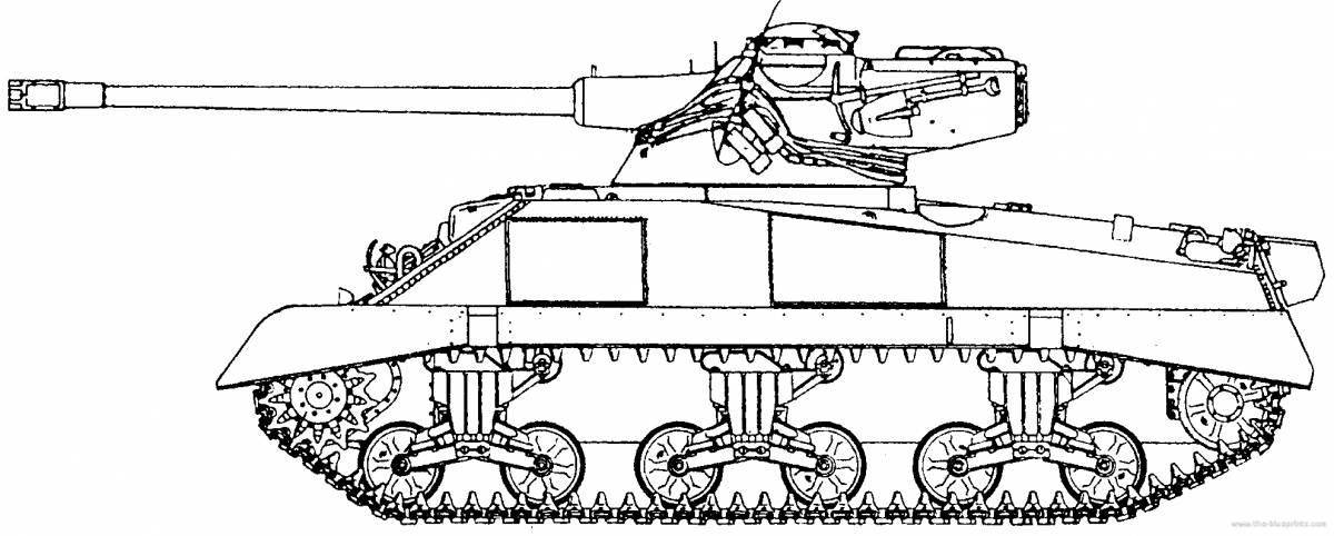 Раскраска монументальный американский танк