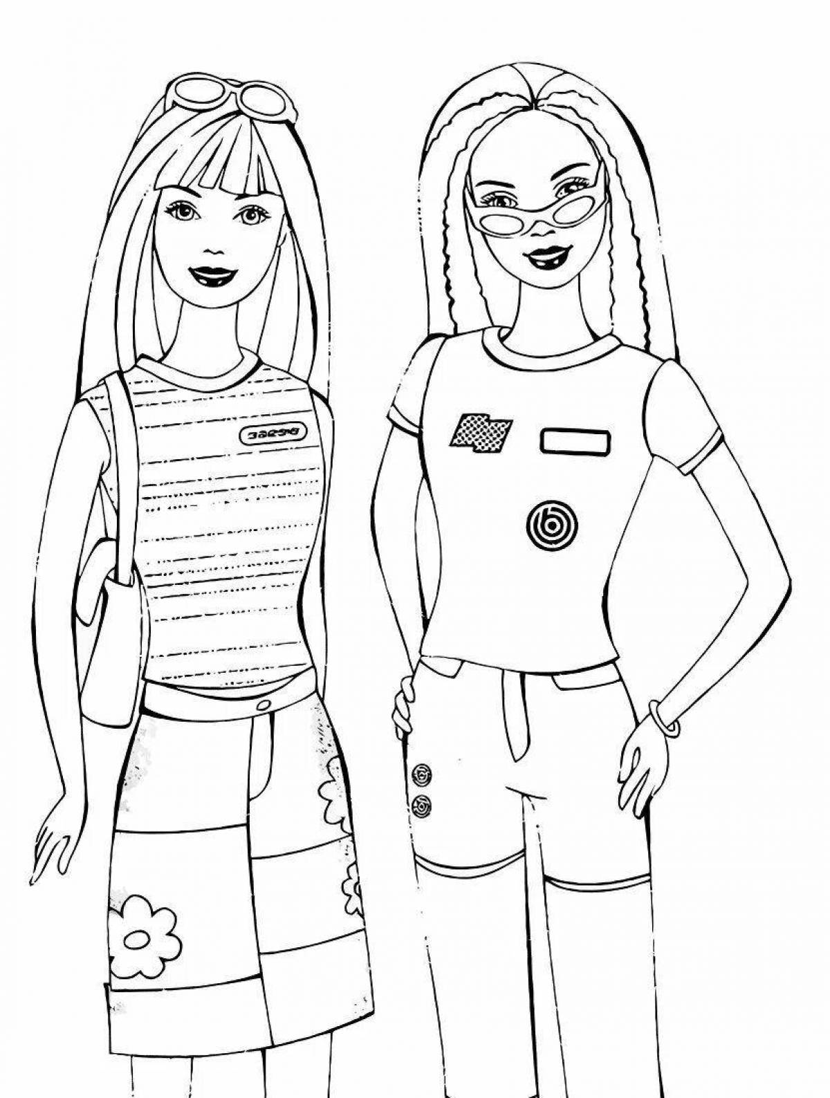 Fun coloring barbie outfits