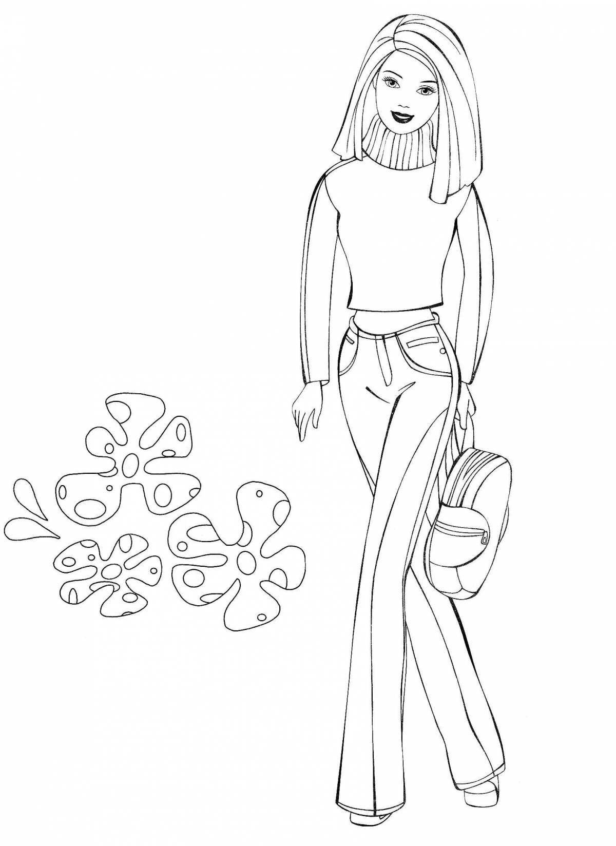 Elegant outfits for coloring barbie