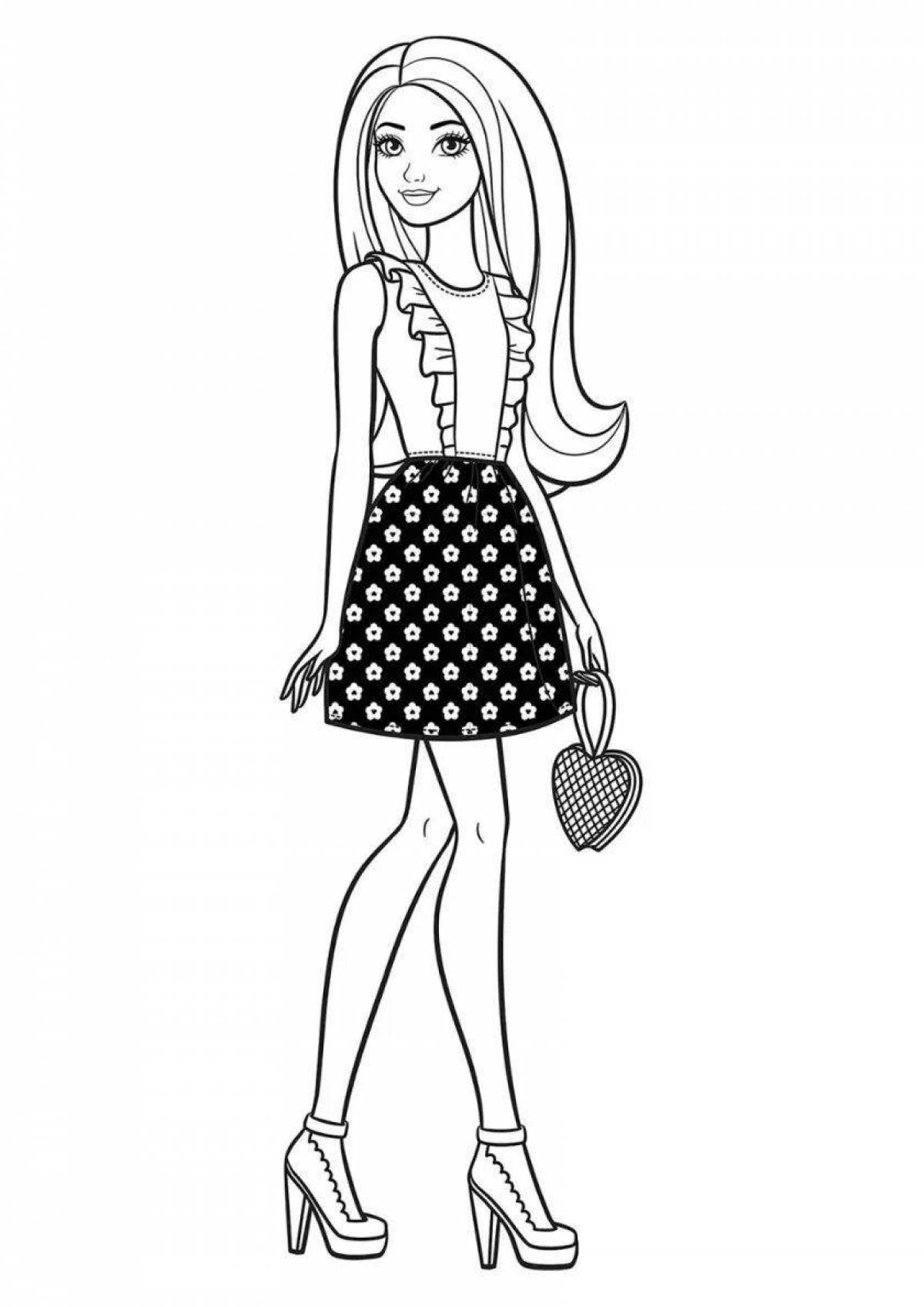 Luxury barbie outfit coloring pages