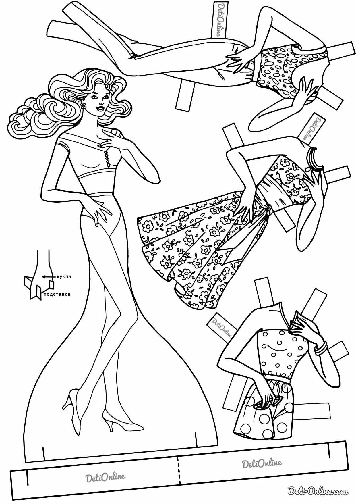 Modern barbie coloring outfits