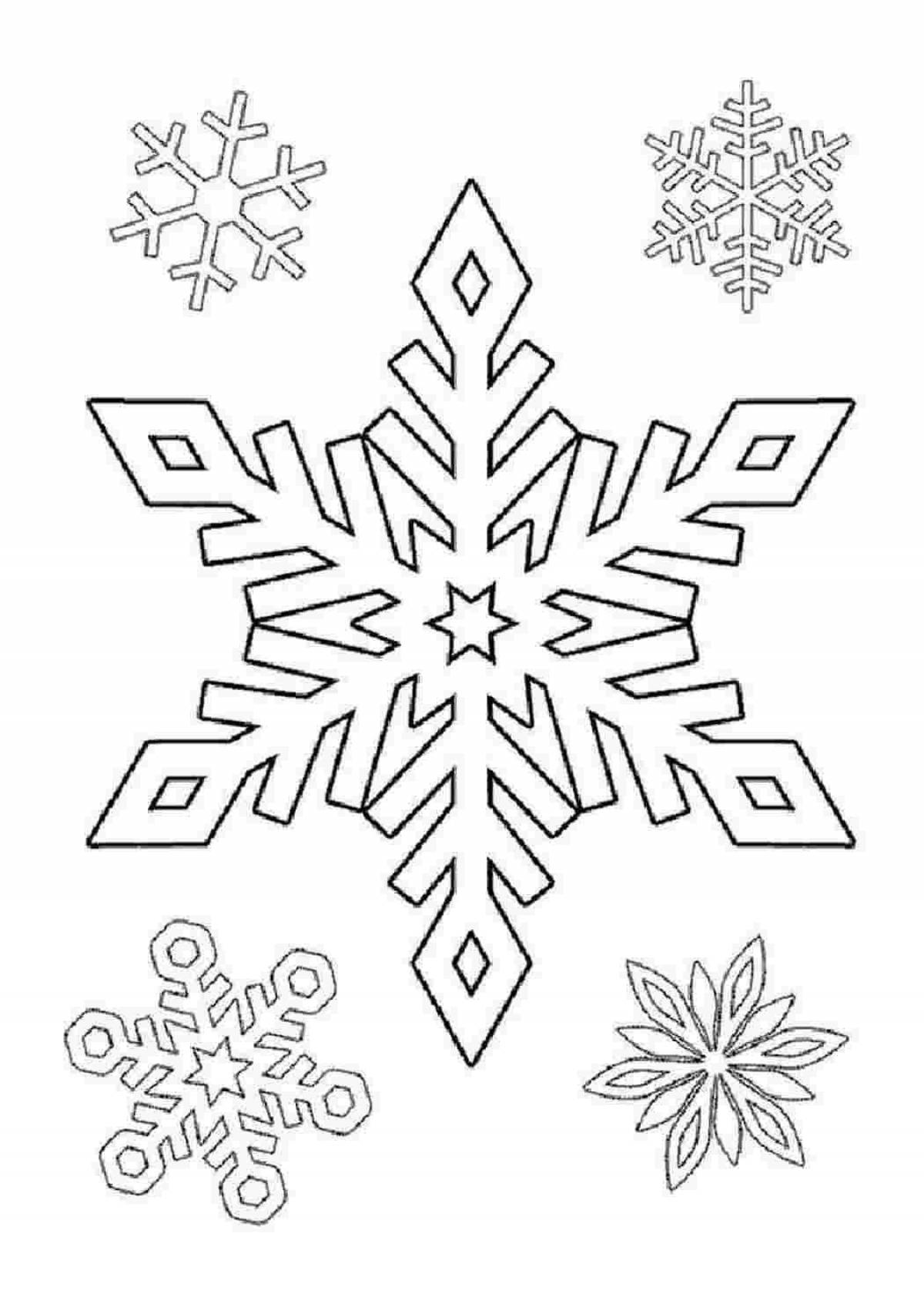 Coloring book elegant snowflake pattern