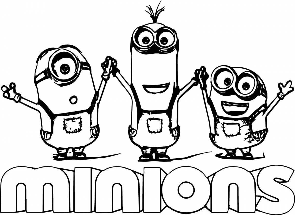 Kevin's minion colorful coloring page