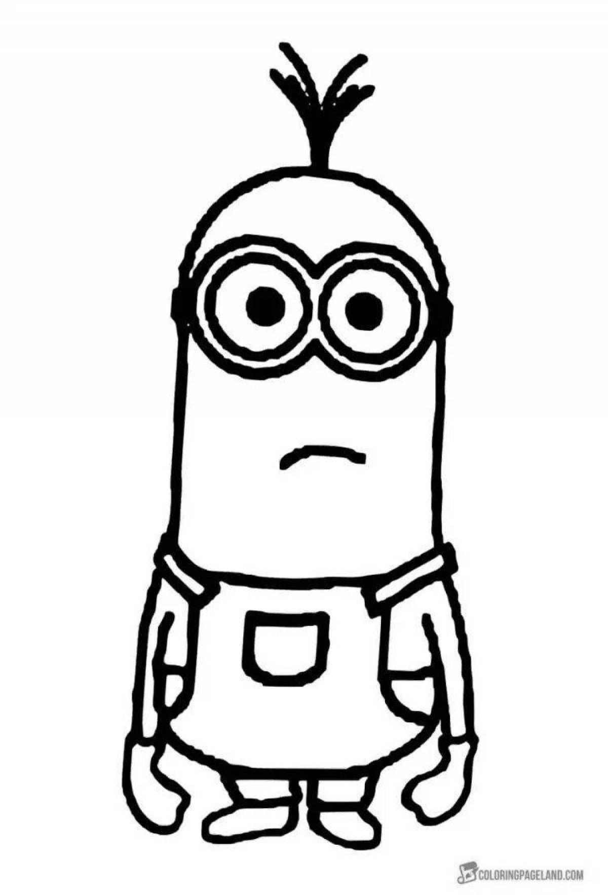 Joyful kevin minion coloring page