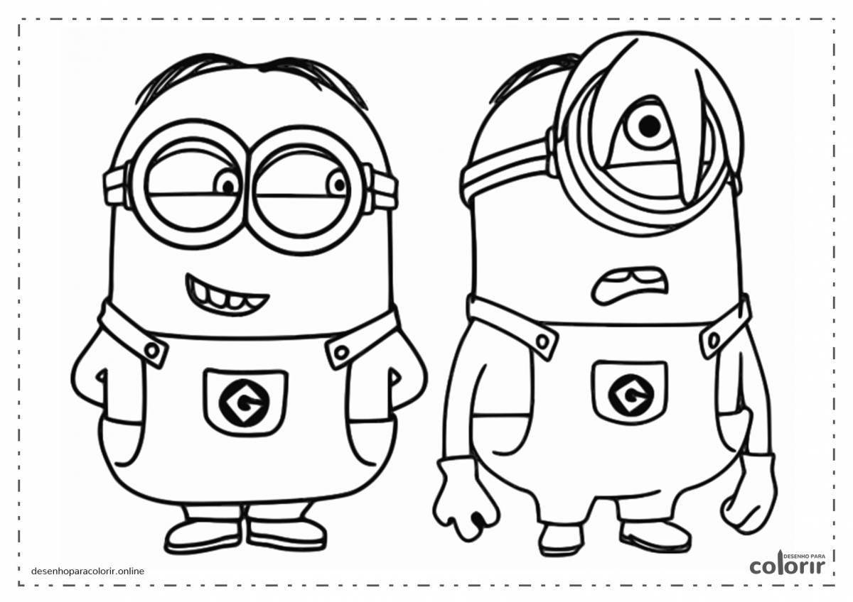 Charming kevin the minion coloring book