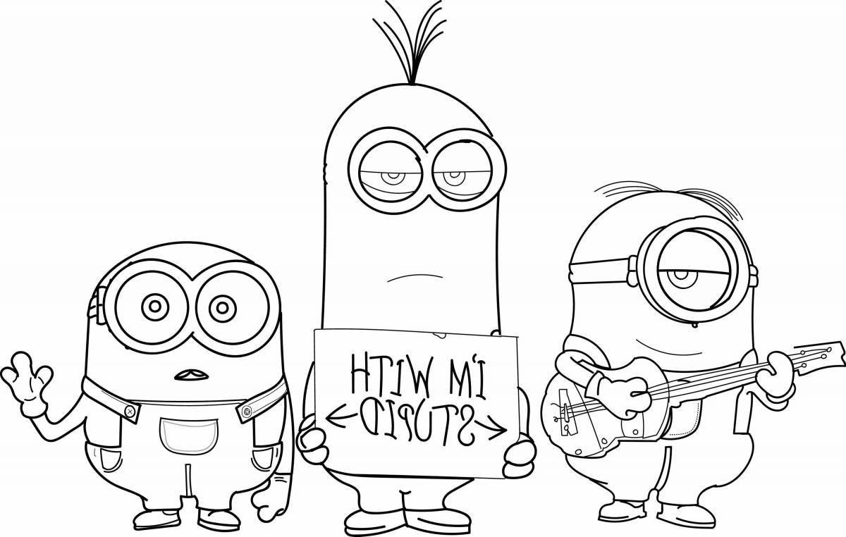 Cute kevin the minion coloring page