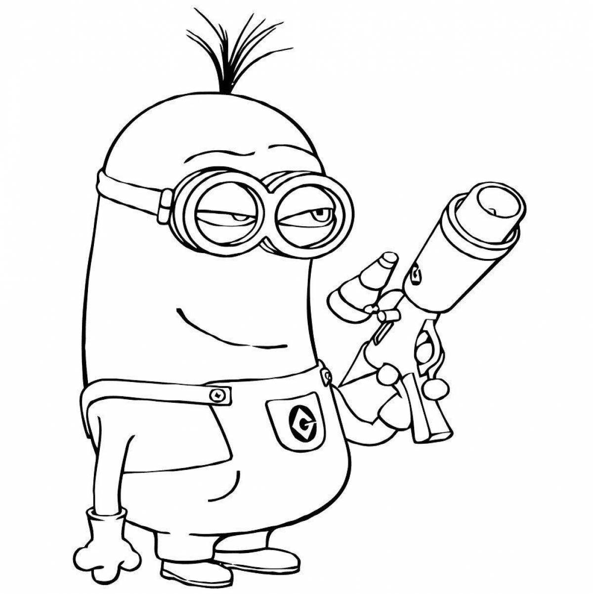 Coloring cute kevin the minion