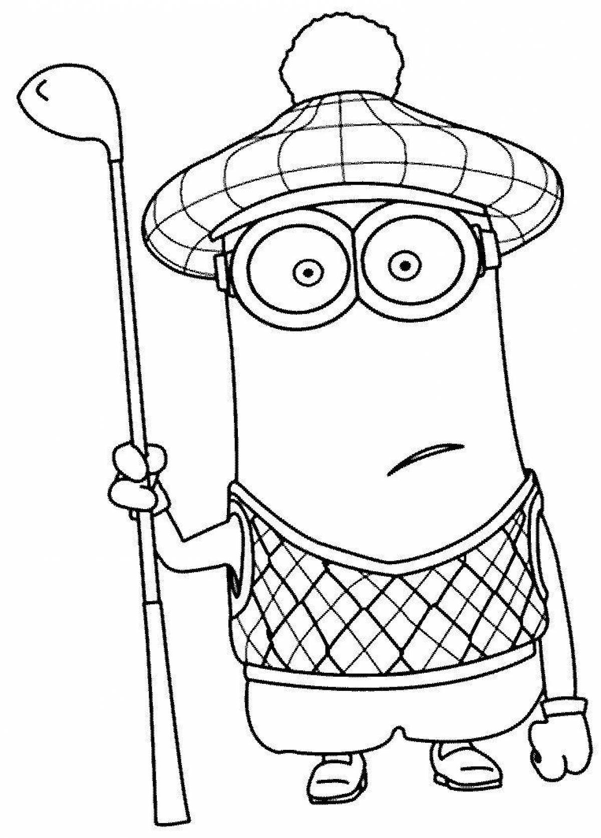 Photo Colouring adorable kevin the minion