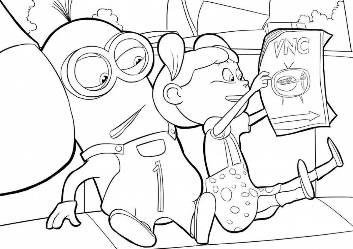 Funny kevin the minion coloring book