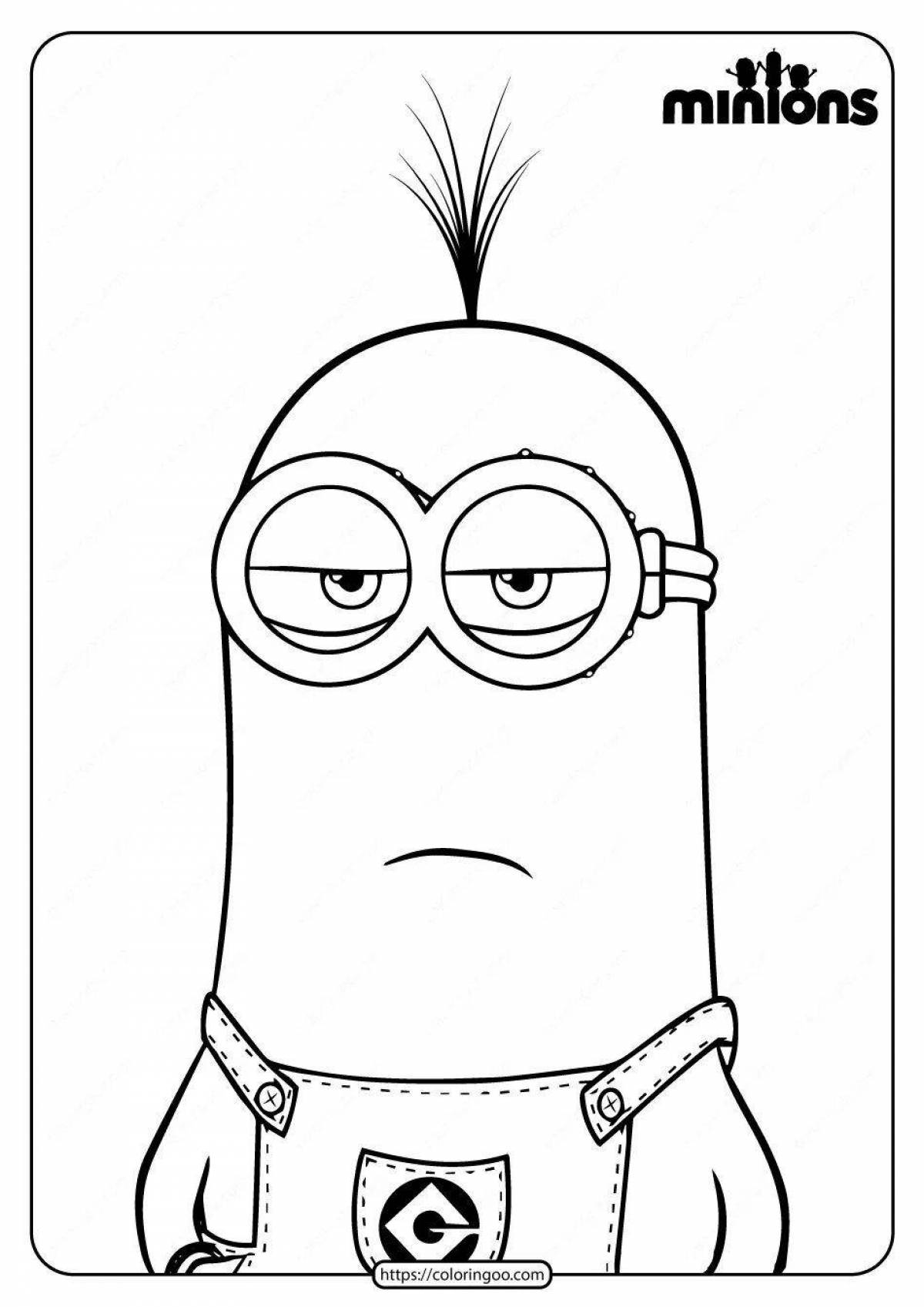 Animated minion kevin coloring book