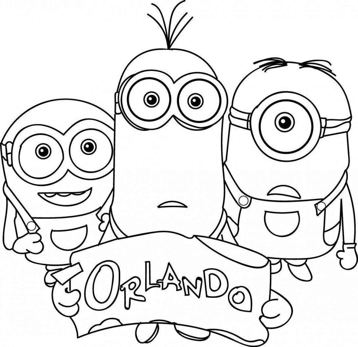 Imaginative kevin the minion coloring page