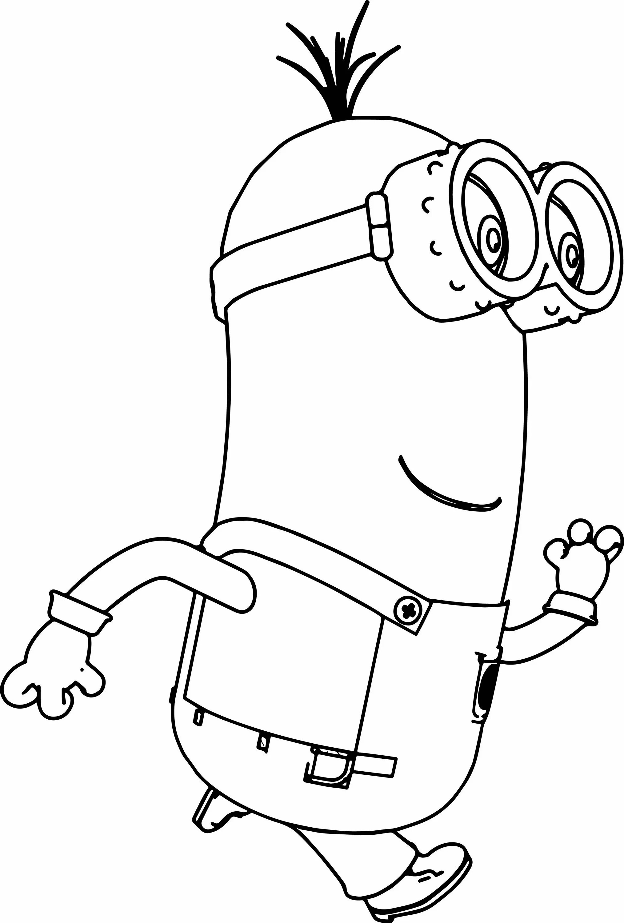 Colorful kevin the minion coloring page
