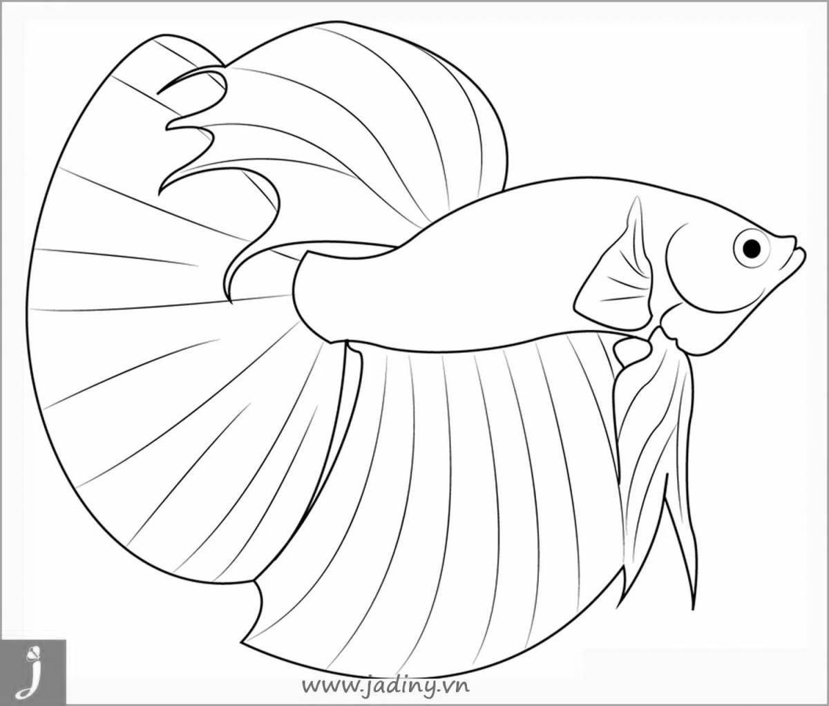 Guppy glowing fish coloring page