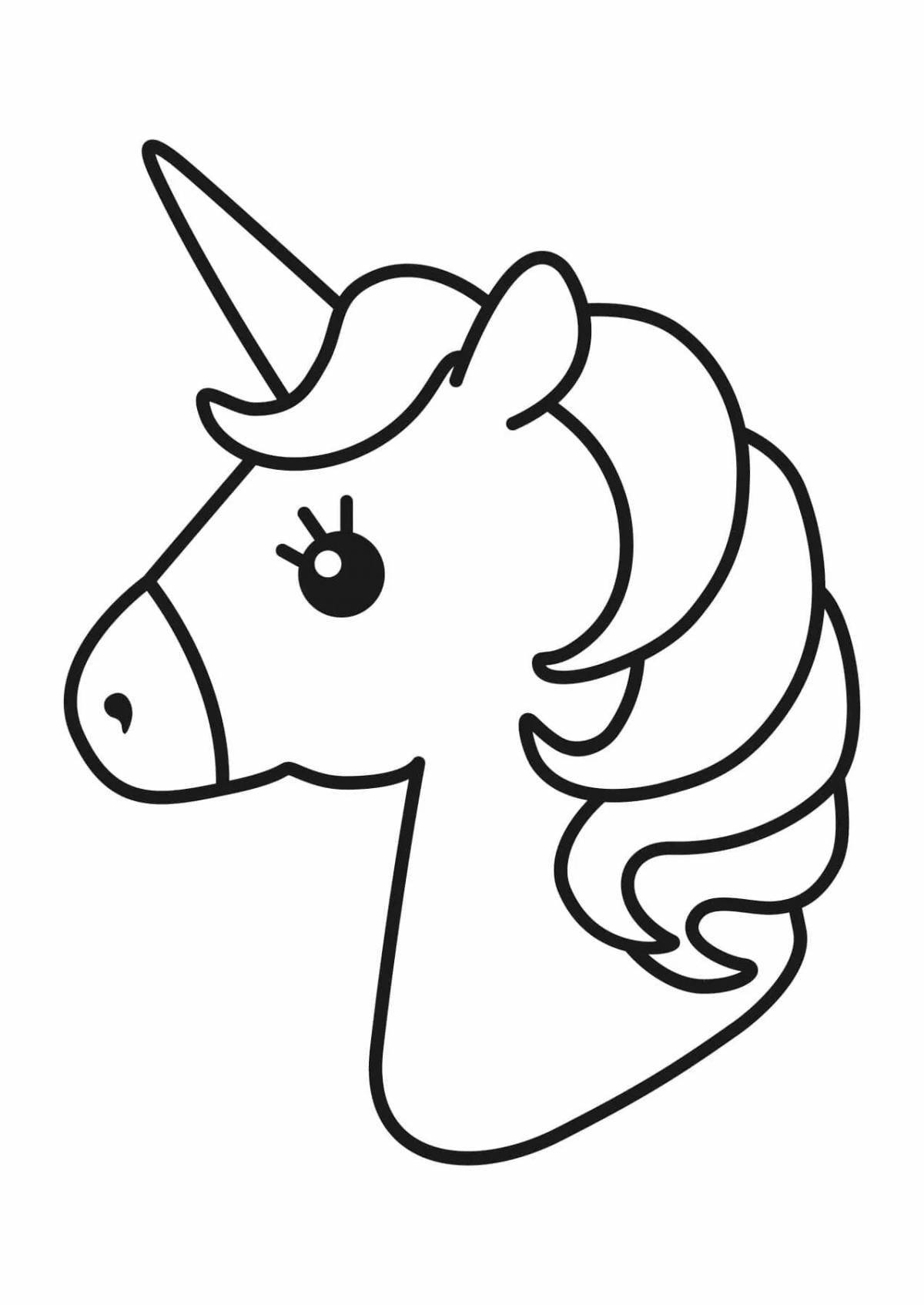 Beautiful coloring simple unicorn