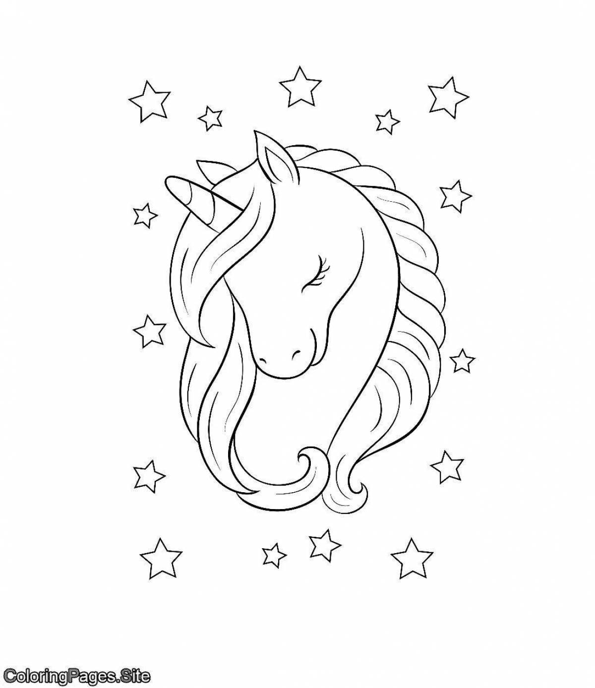Fun coloring simple unicorn