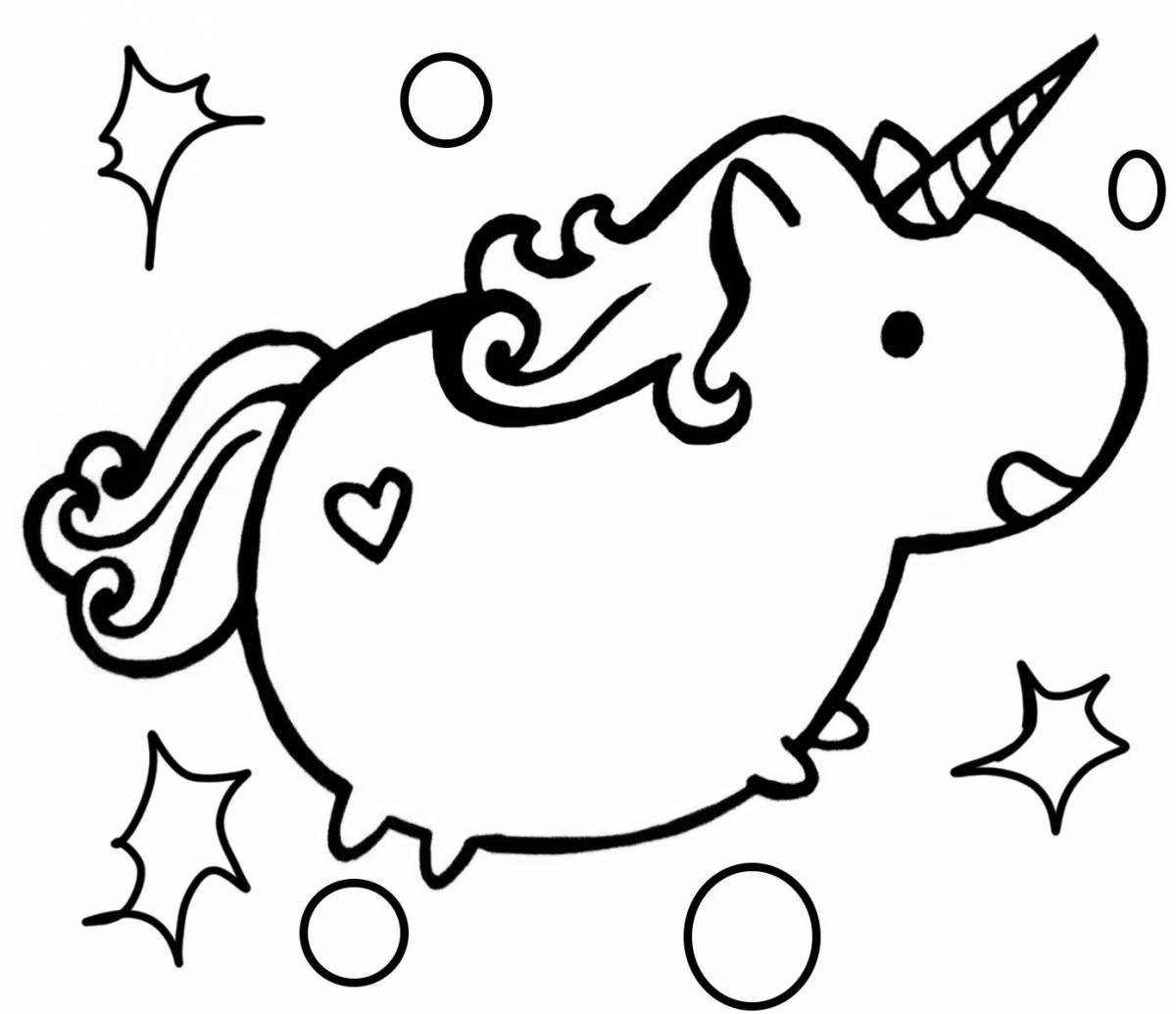 Delicate coloring simple unicorn