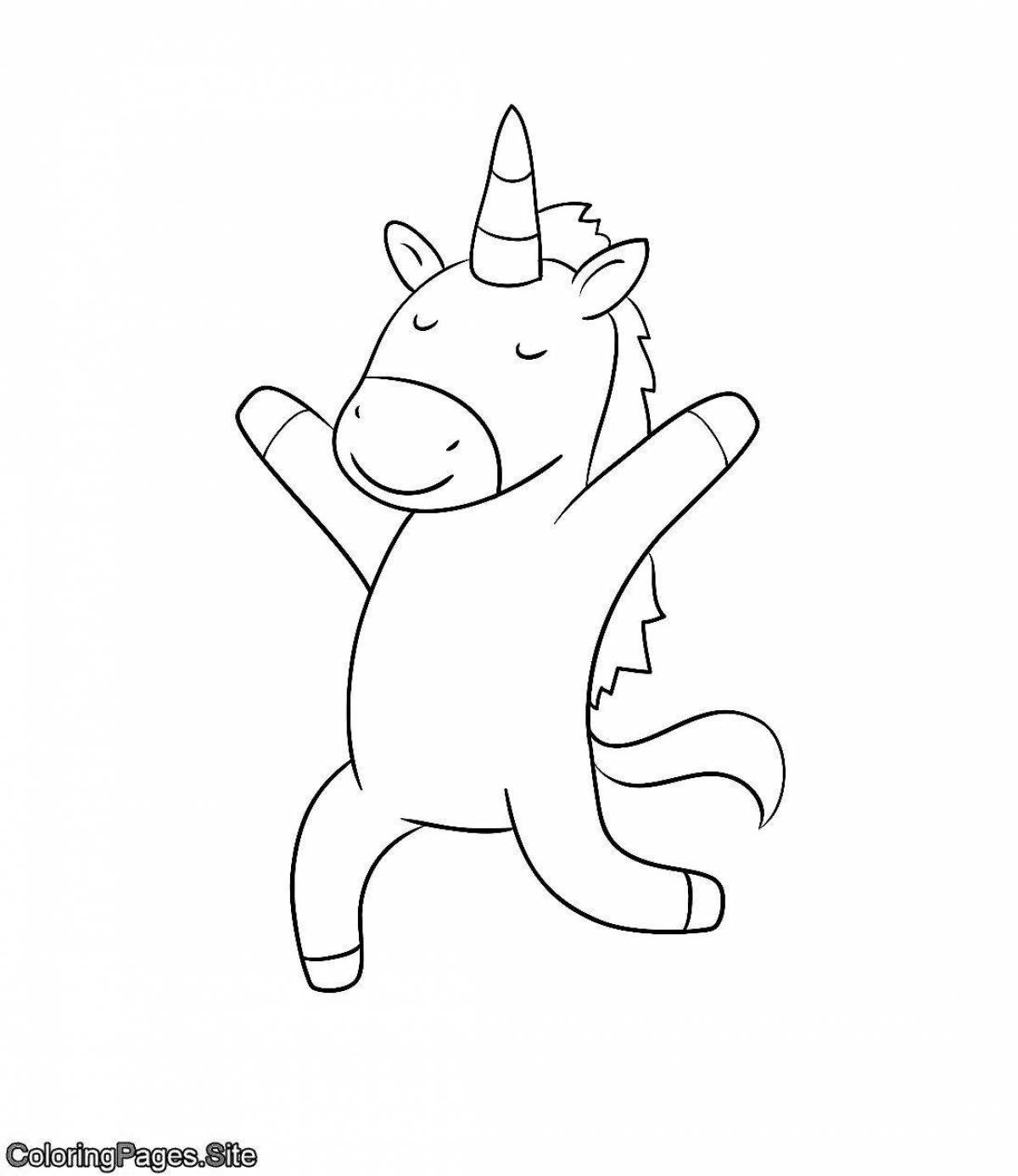 Vivacious coloring page simple unicorn