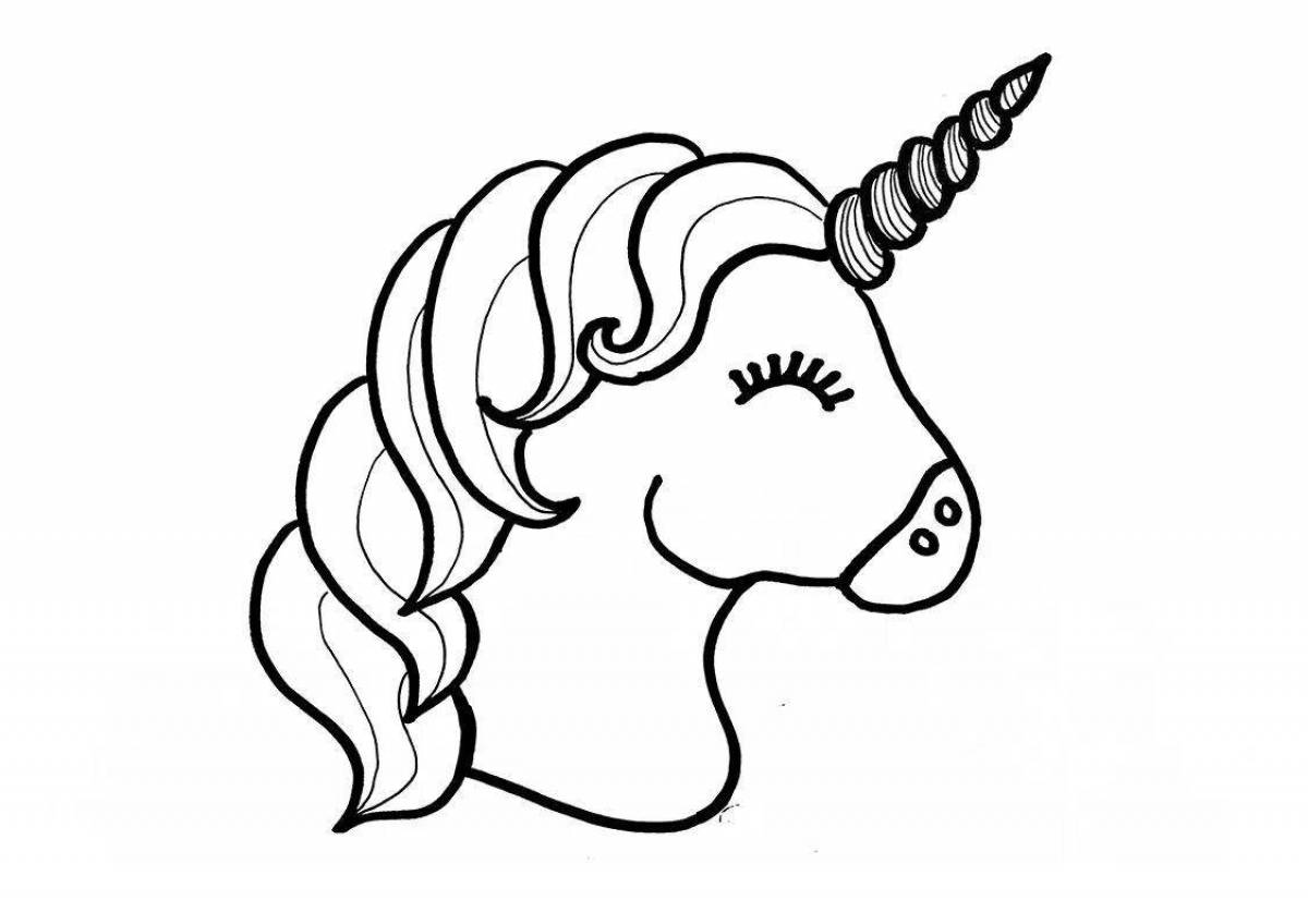 Joyful coloring simple unicorn