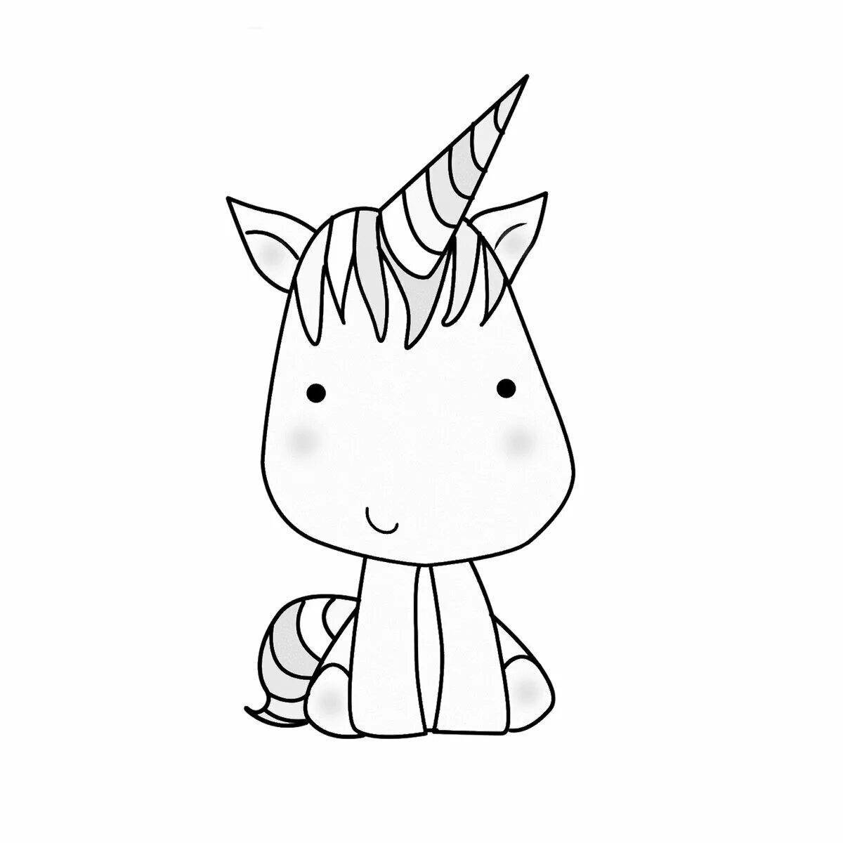 Fun coloring simple unicorn