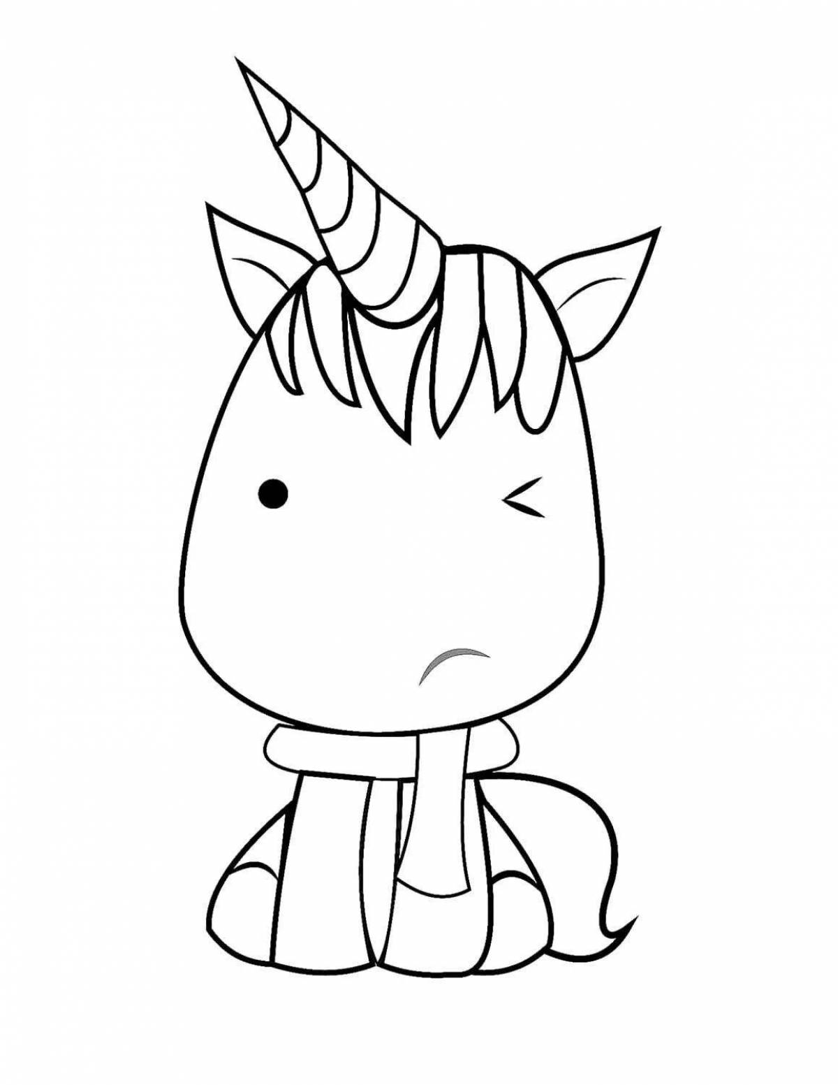 Serene coloring simple unicorn